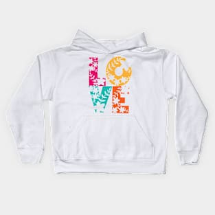 LOVE Floral Design Kids Hoodie